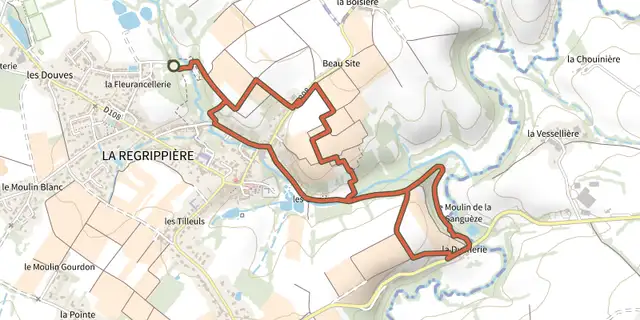 The Circuit de la Fleurancellerie track on the OpenTopoMap map