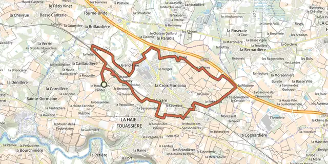 Tracé de Circuit de Vignes en Villages sur le Plan IGN