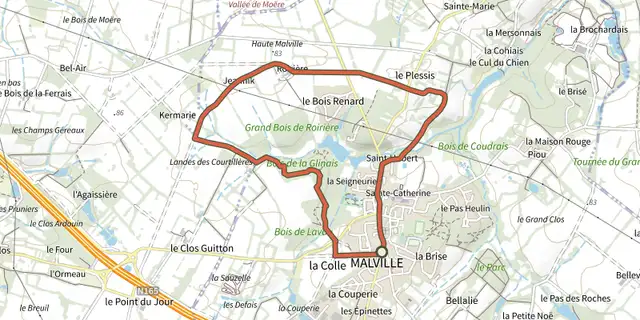 The Sentier du Bois Renard track on the IGN map