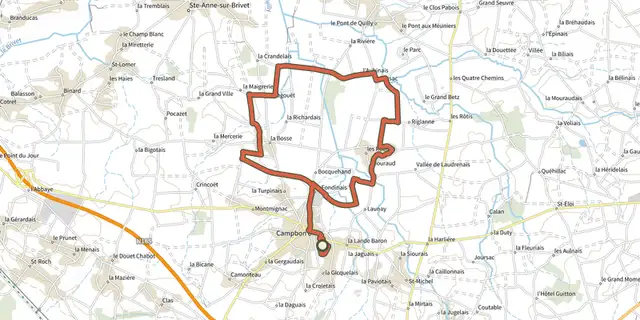 The Sentier des Calvaires track on the IGN map