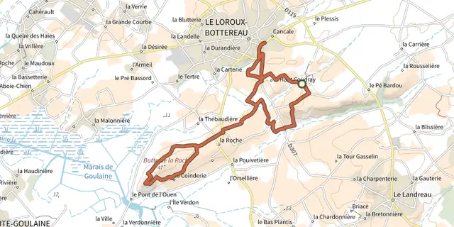 Tracé de Circuit des Moulins et de l'Ouen sur le Plan IGN