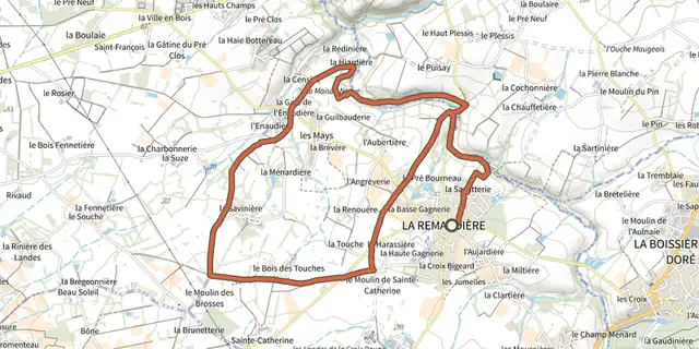 Tracé de Circuit de la Haute-Divatte sur le Plan IGN