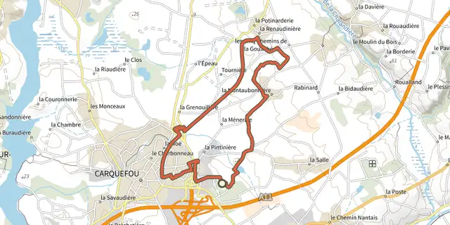 Tracé de Circuit le Haut Pays sur le Plan IGN