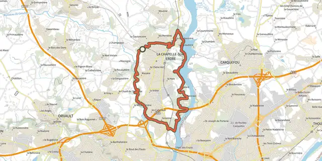 The Circuit entre Erdre et Gèsvres track on the OpenTopoMap map