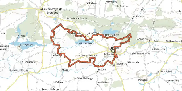 The Circuit 6 - Vallée de l'Erdre track on the IGN map