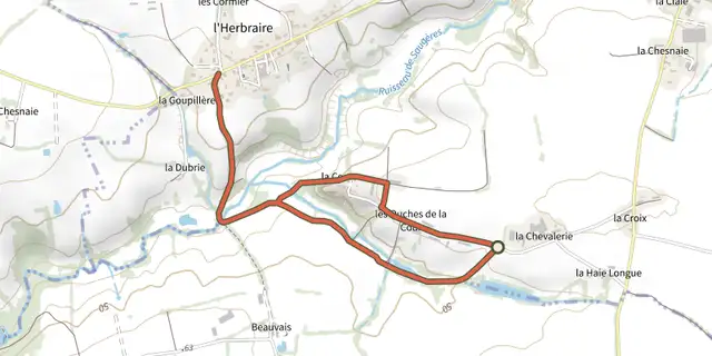 The circuit de "Chateaufromont" track on the OpenTopoMap map