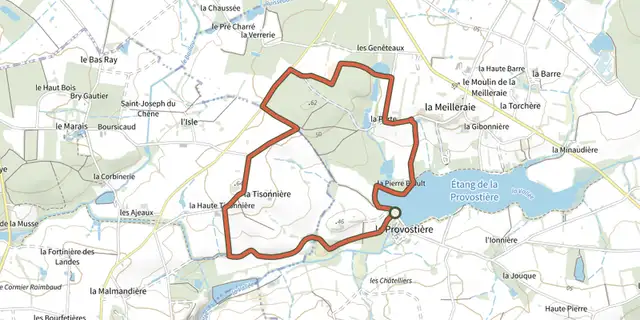 The La Rigole des Ajeaux track on the IGN map