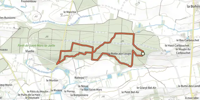 Tracé de : La Rotte aux Loups sur le Plan IGN