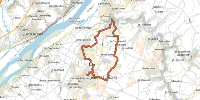 Tracé de circuit de la Haute Chapelle sur le Plan IGN