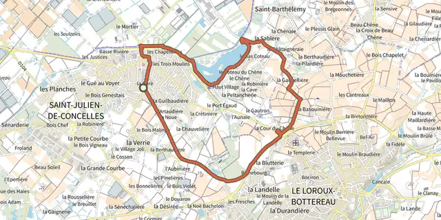 The Circuit du Petit Anjou track on the IGN map