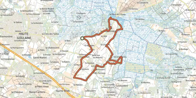 Tracé de Circuit des Marais (Haute-Goulaine) sur la carte OpenTopoMap