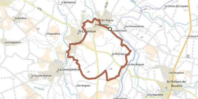 The Circuit entre Logne et Boulogne track on the IGN map