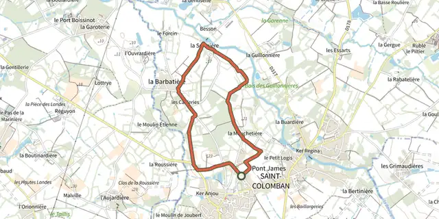 Tracé de Circuit de la Sorinière sur le Plan IGN