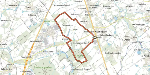 The Les Bauches track on the IGN map