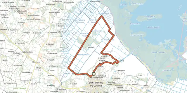 The Circuit les Marais (Saint-Lumine-de-Coutais) track on the IGN map