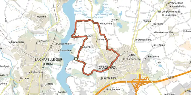 The Entre Terres et Rivières track on the IGN map