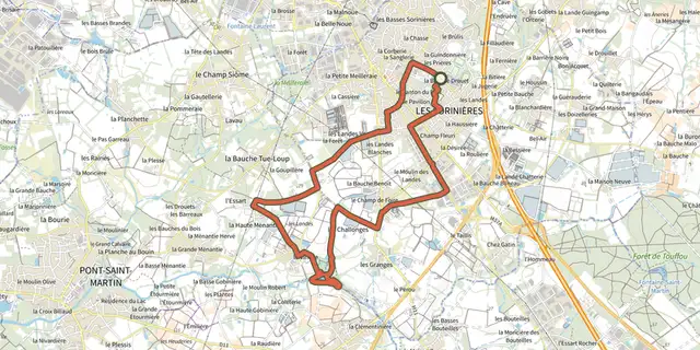 Tracé de circuit de la Filée sur le Plan IGN