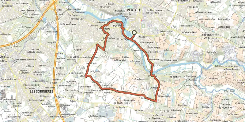 Carte du tracé de Le Portillon sur le Plan IGN, départ et points de passage numérotés