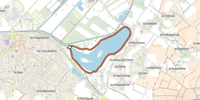 The Circuit du Plan d'Eau du Chêne track on the IGN map