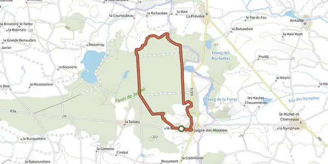 The sentier des Gabelous track on the IGN map