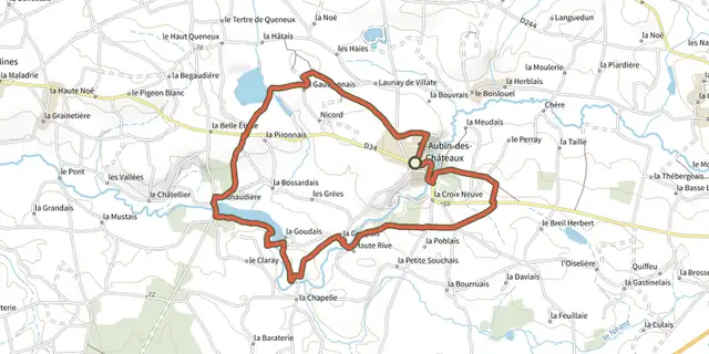 The Sentier Etangs et Calvaires track on the IGN map
