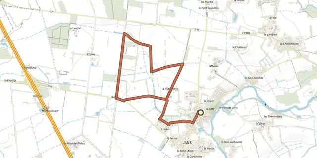 The Sentier de l'étang de la Pierre track on the IGN map