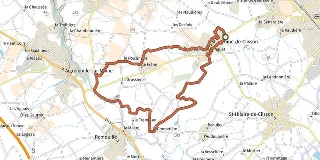 Tracé de Circuit de Maine en Vignes sur le Plan IGN