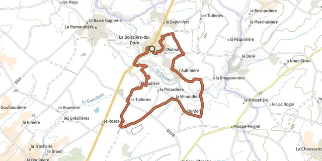 The Circuit du Moulin Barbet track on the IGN map