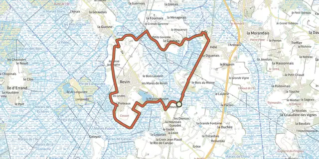 The Circuit de Revin track on the OpenTopoMap map