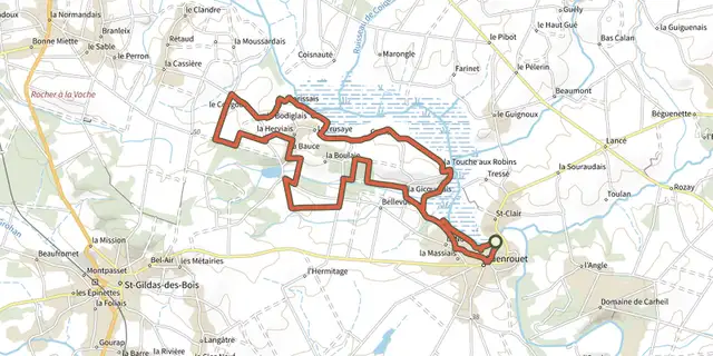 The Circuit du Cougou track on the OpenTopoMap map