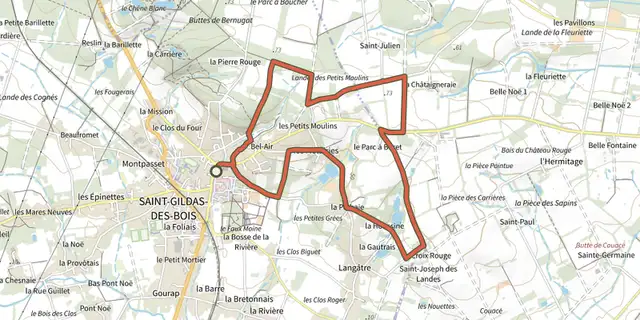 Tracé de Circuit de la Croix-Rouge sur le Plan IGN