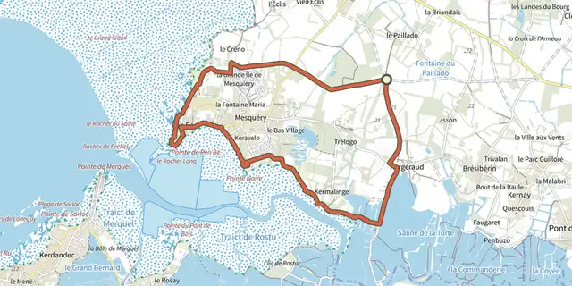 The Entre sel et Terre track on the OpenTopoMap map