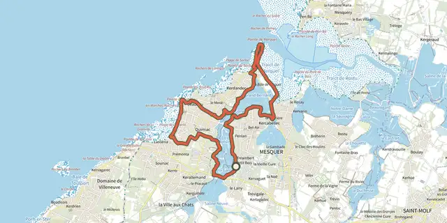 The La pointe de Merquel track on the IGN map