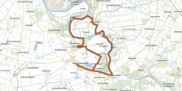 Tracé de Circuit de Melneuf sur le Plan IGN