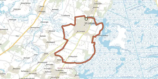 The Entre Mes et Brière track on the IGN map