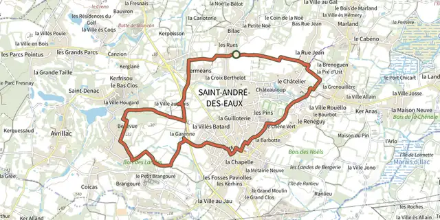 The Sentier des Gascieux track on the OpenTopoMap map