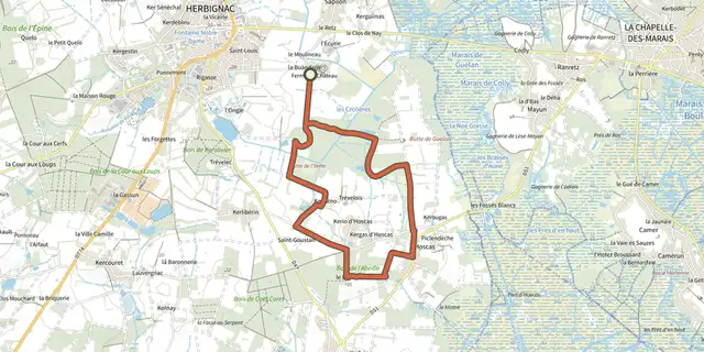 Tracé de Le château de Ranrouet sur le Plan IGN