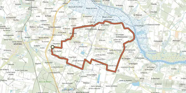 Tracé de Circuit de Saint-Nervin sur le Plan IGN