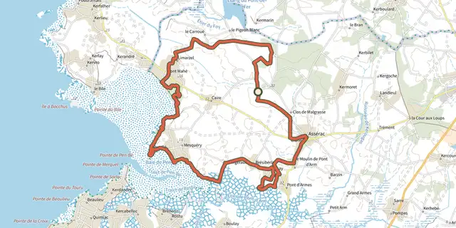 The Le traict de Pen Be track on the IGN map