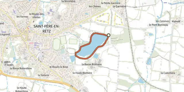 Tracé de Le plan d'eau du Grand Fay sur le Plan IGN