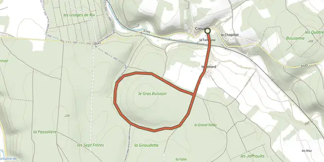 The Maquis du Loup track on the IGN map