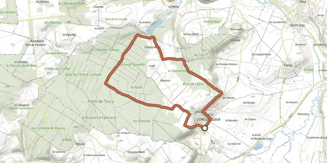 The Source de Champmorin track on the OpenTopoMap map