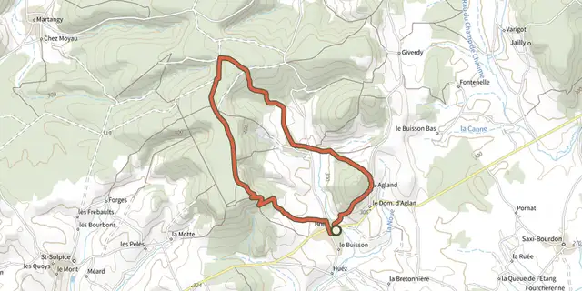 The Entre Prairie et Foret track on the IGN map