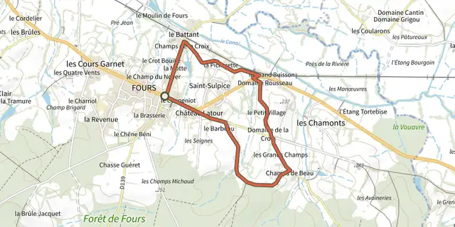 The Circuit du Jeu de Quilles track on the IGN map