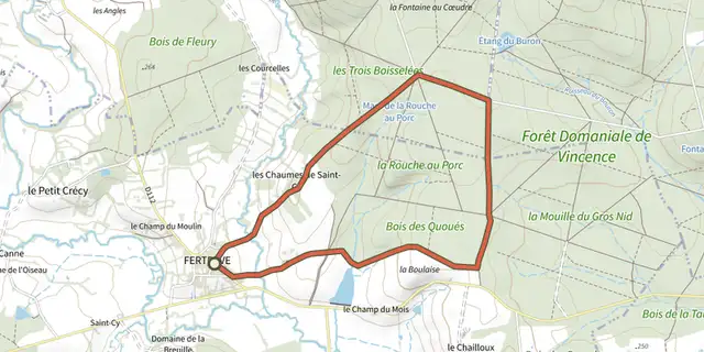 The Fertreve2 track on the IGN map
