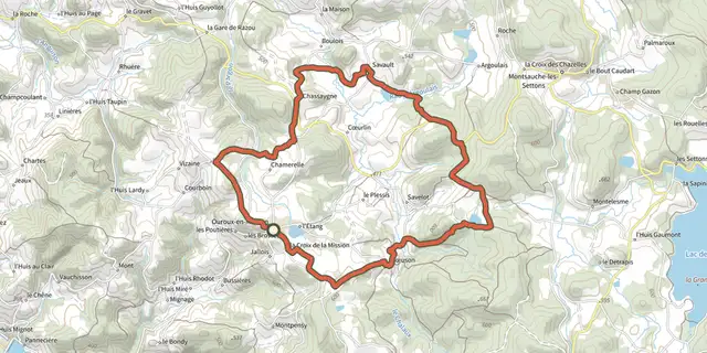 The Ouroux en Morvan 4 track on the IGN map