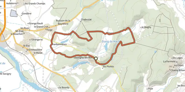 Tracé de Circuit de Tracy sur le Plan IGN