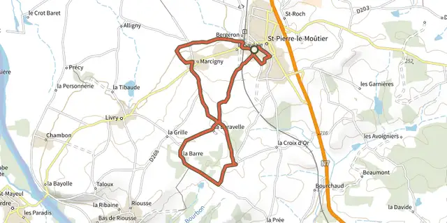 The Chemin des Carrieres track on the IGN map