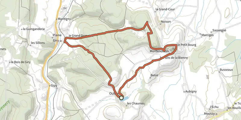 Map of the Circuit 9 track on the IGN map, with the start and numbered waypoints