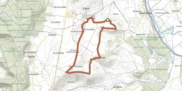 Tracé de Circuit de Lys sur le Plan IGN